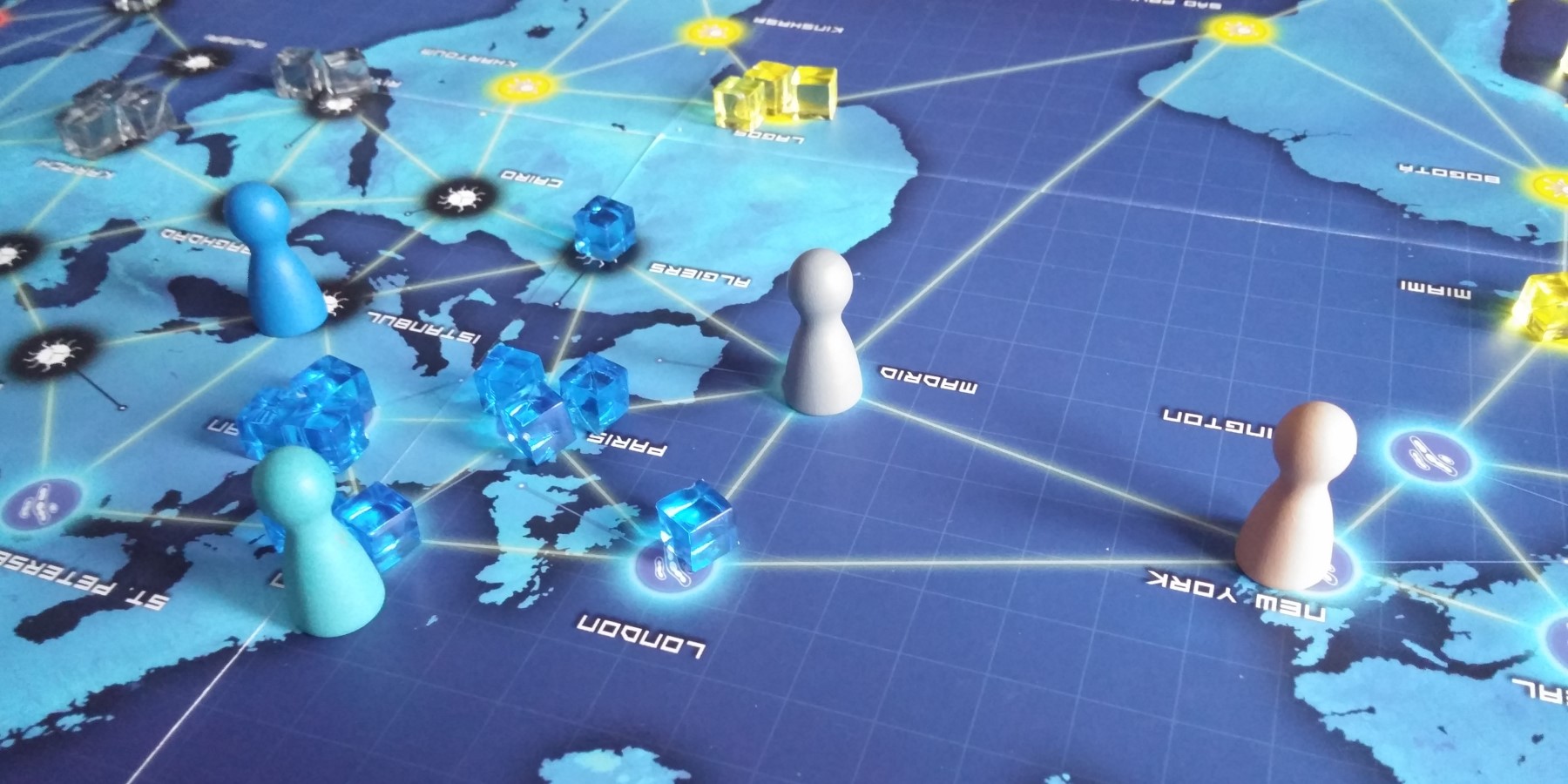 Pandemic board game close up view