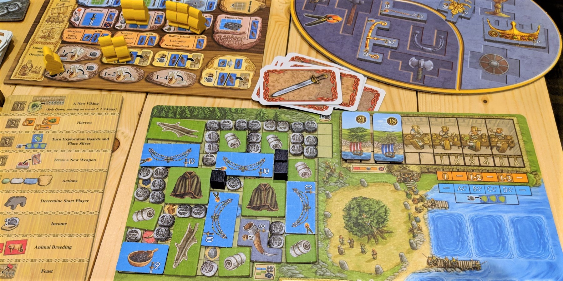 A Feast for Odin board game at end game state