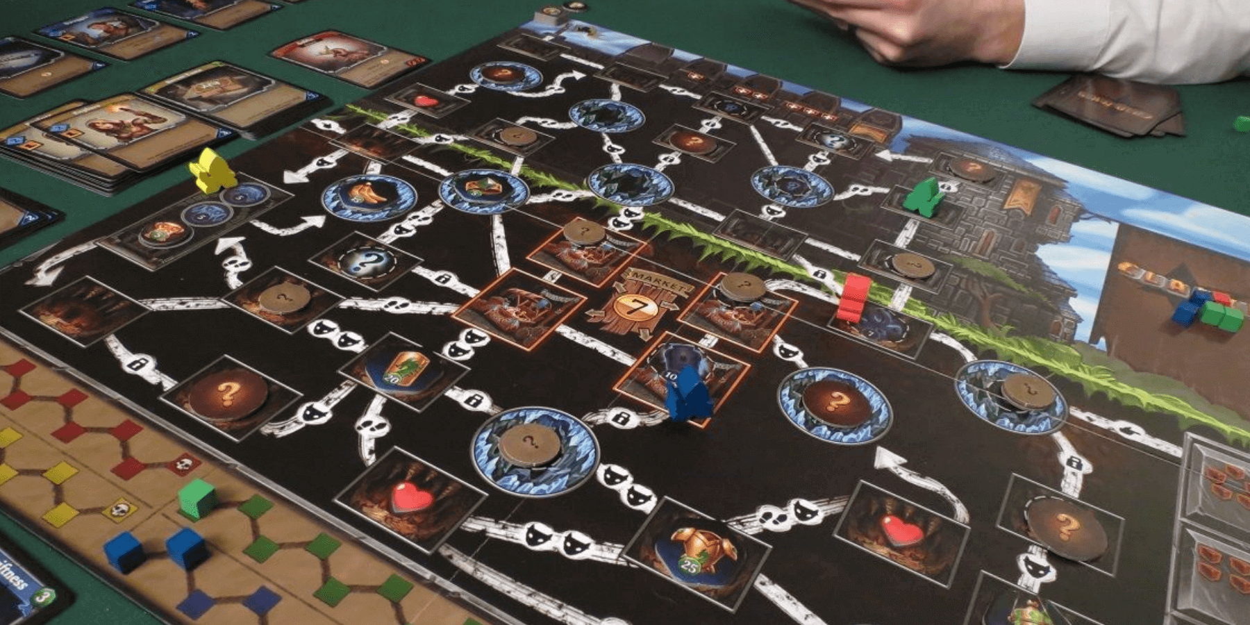 Clank!: A Deck-Building Adventure board game in progress