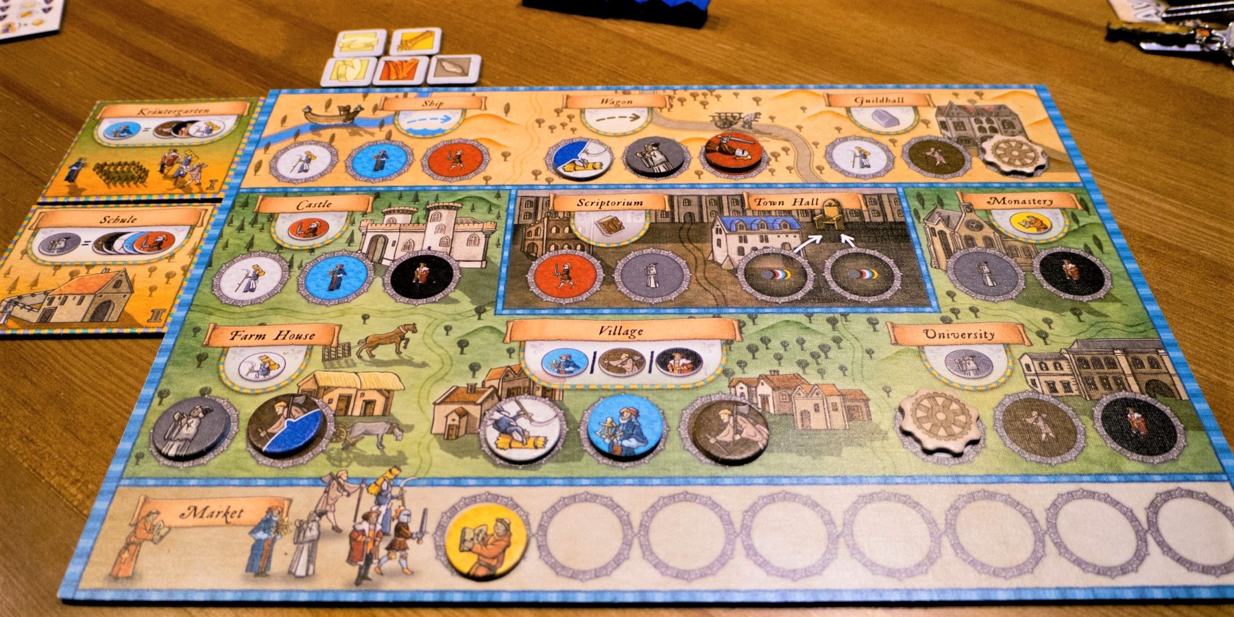 Orleans board game in progress